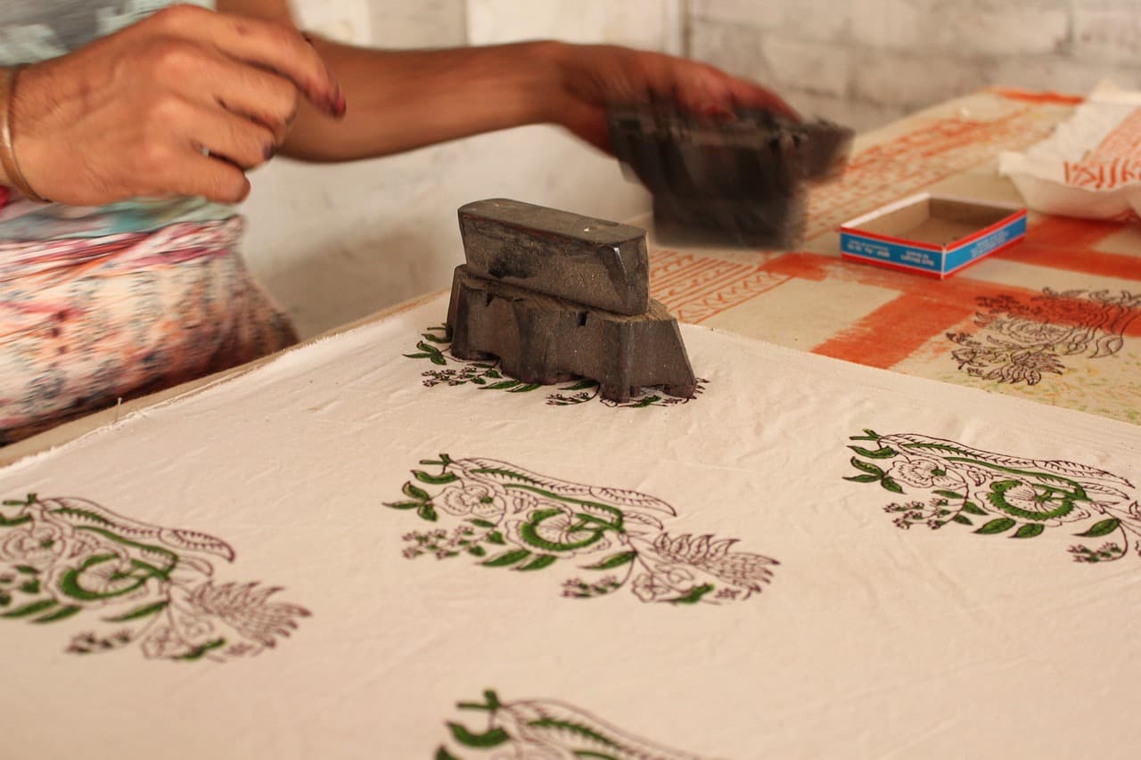Block Printed Cushion Cover – 18x18 in, Dabu