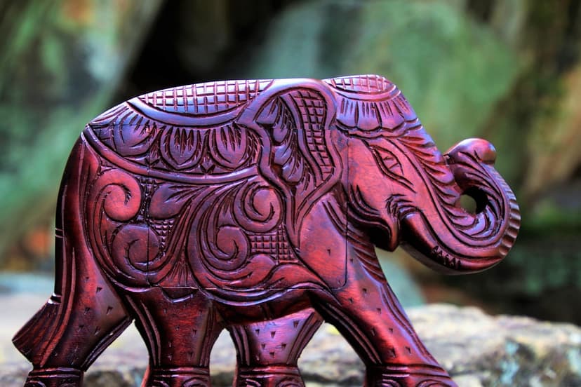 Hand-carved Wooden Elephant – Sheesham, 10 in